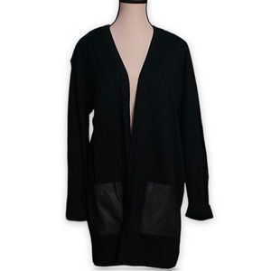 𝅺MICHAEL Michael Kors- black cotton open front knit cardigan xl